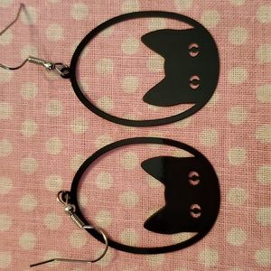 Black cat earrings